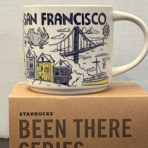 Starbucks San Francisco White Blue Yellow City Skyline Mug